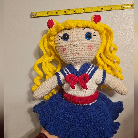 Handmade Salor Moon  Crochet Doll Unique Adorable Gift 16” - Picture 4 of 5
